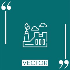 Poster - eco factory vector icon Linear icon. Editable stroked line
