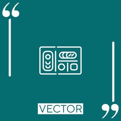 Poster - food tray vector icon Linear icon. Editable stroked line