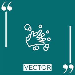 Poster - hand wash vector icon Linear icon. Editable stroked line