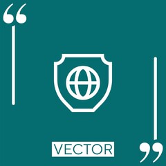 Poster - shield vector icon Linear icon. Editable stroked line