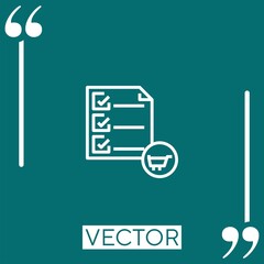 Poster - shopping list vector icon Linear icon. Editable stroked line