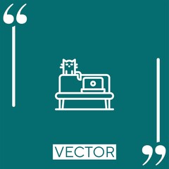 Poster - sofa vector icon Linear icon. Editable stroked line