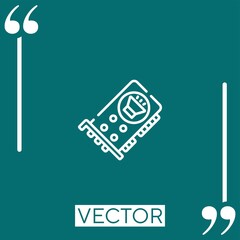 Poster - sound card vector icon Linear icon. Editable stroked line