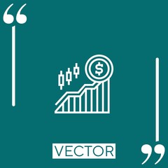 Poster - stock market vector icon Linear icon. Editable stroked line
