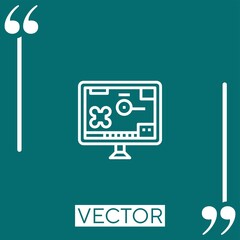 Fototapete - strategy game vector icon Linear icon. Editable stroked line
