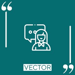 Poster - talking vector icon Linear icon. Editable stroked line