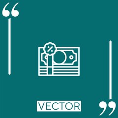 Poster - tax vector icon Linear icon. Editable stroked line