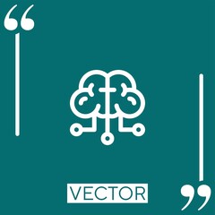 Poster - thinking vector icon Linear icon. Editable stroked line