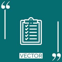 Poster - to do list vector icon Linear icon. Editable stroked line