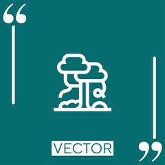 Poster - tree vector icon Linear icon. Editable stroked line