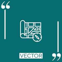 Poster - direction vector icon Linear icon. Editable stroked line