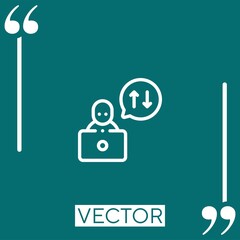 Poster - file sharing vector icon Linear icon. Editable stroked line