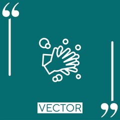 Poster - hand wash vector icon Linear icon. Editable stroked line