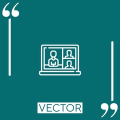 Poster - laptop vector icon Linear icon. Editable stroked line