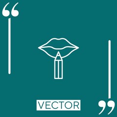 Poster - lips vector icon Linear icon. Editable stroked line
