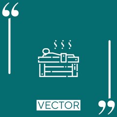 Poster - sauna vector icon Linear icon. Editable stroked line