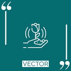 Poster - rose vector icon Linear icon. Editable stroked line