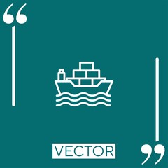 Poster - ship vector icon Linear icon. Editable stroked line