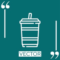 Poster - soda vector icon Linear icon. Editable stroked line
