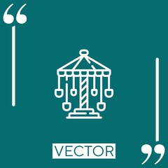 Poster - spinning swing vector icon Linear icon. Editable stroked line