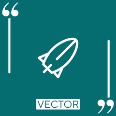 Poster - Surfboard vector icon Linear icon. Editable stroked line