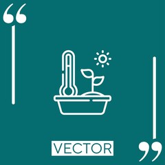 Poster - temperature vector icon Linear icon. Editable stroked line