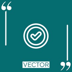 Poster - check vector icon Linear icon. Editable stroked line