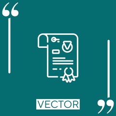 Fototapete - contract vector icon Linear icon. Editable stroked line