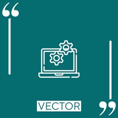 Poster - data management vector icon Linear icon. Editable stroked line
