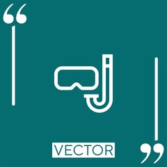 Poster - diving goggles vector icon Linear icon. Editable stroked line