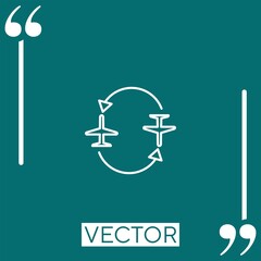 Poster - flight vector icon Linear icon. Editable stroked line
