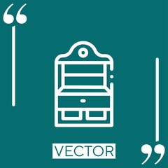 Poster - food showcase vector icon Linear icon. Editable stroked line