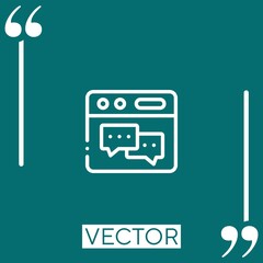 Poster - forum vector icon linear icon. editable stroked line