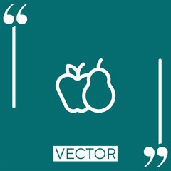 Poster - fruit vector icon Linear icon. Editable stroked line