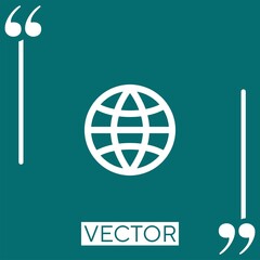 Poster - global vector icon Linear icon. Editable stroked line