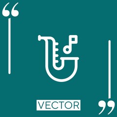 Poster - saxophone vector icon Linear icon. Editable stroked line