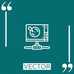 Poster - server vector icon Linear icon. Editable stroked line