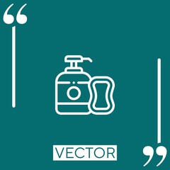 Poster - soap vector icon Linear icon. Editable stroked line
