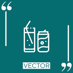 Poster - soda vector icon Linear icon. Editable stroked line