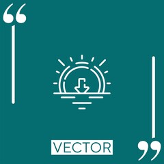 Poster - sunset vector icon Linear icon. Editable stroked line