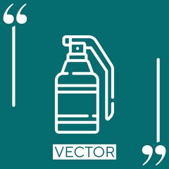 Poster - tear gas vector icon Linear icon. Editable stroked line
