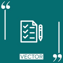 Poster - test vector icon Linear icon. Editable stroked line