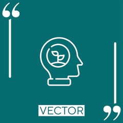Poster - think green vector icon Linear icon. Editable stroked line