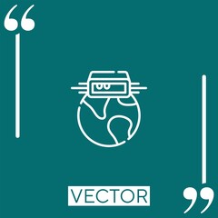 Poster - global vector icon Linear icon. Editable stroked line