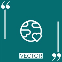 Poster - save the planet vector icon Linear icon. Editable stroked line