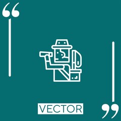 Poster - search vector icon Linear icon. Editable stroked line