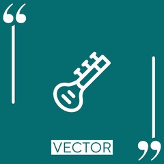 Poster - sitar vector icon Linear icon. Editable stroked line