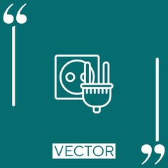 Poster - socket vector icon Linear icon. Editable stroked line