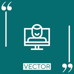 Poster - teacher vector icon Linear icon. Editable stroked line
