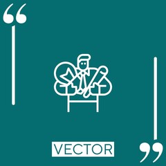 Poster - thinking vector icon Linear icon. Editable stroked line